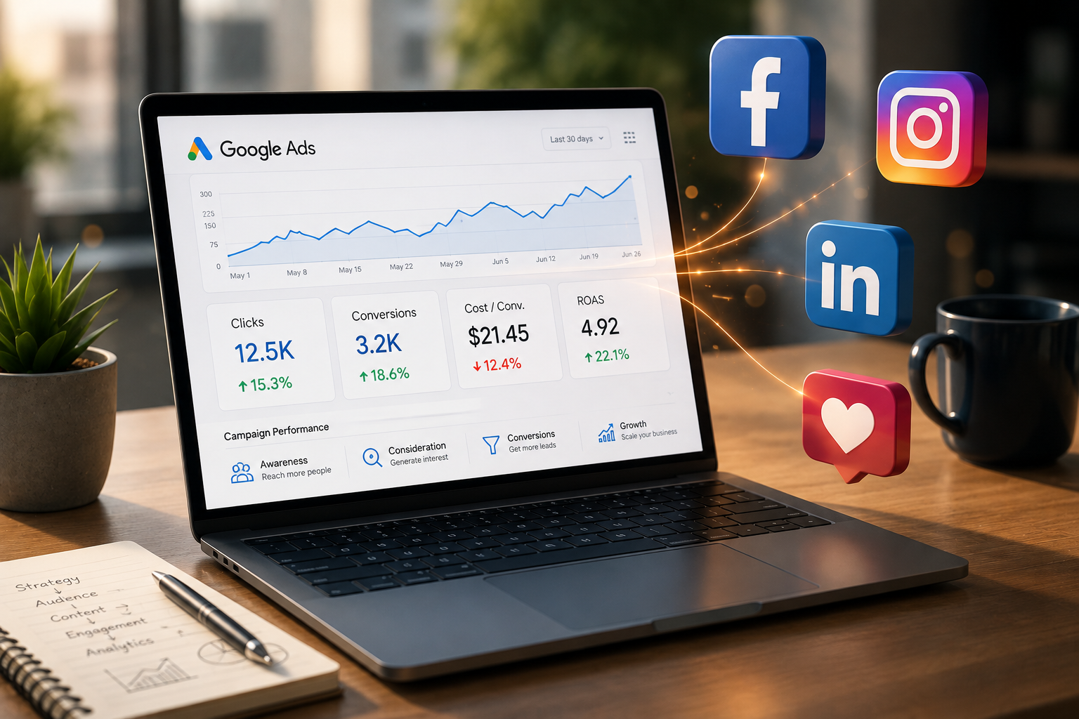 AI, Google Ads and Social Media Marketing